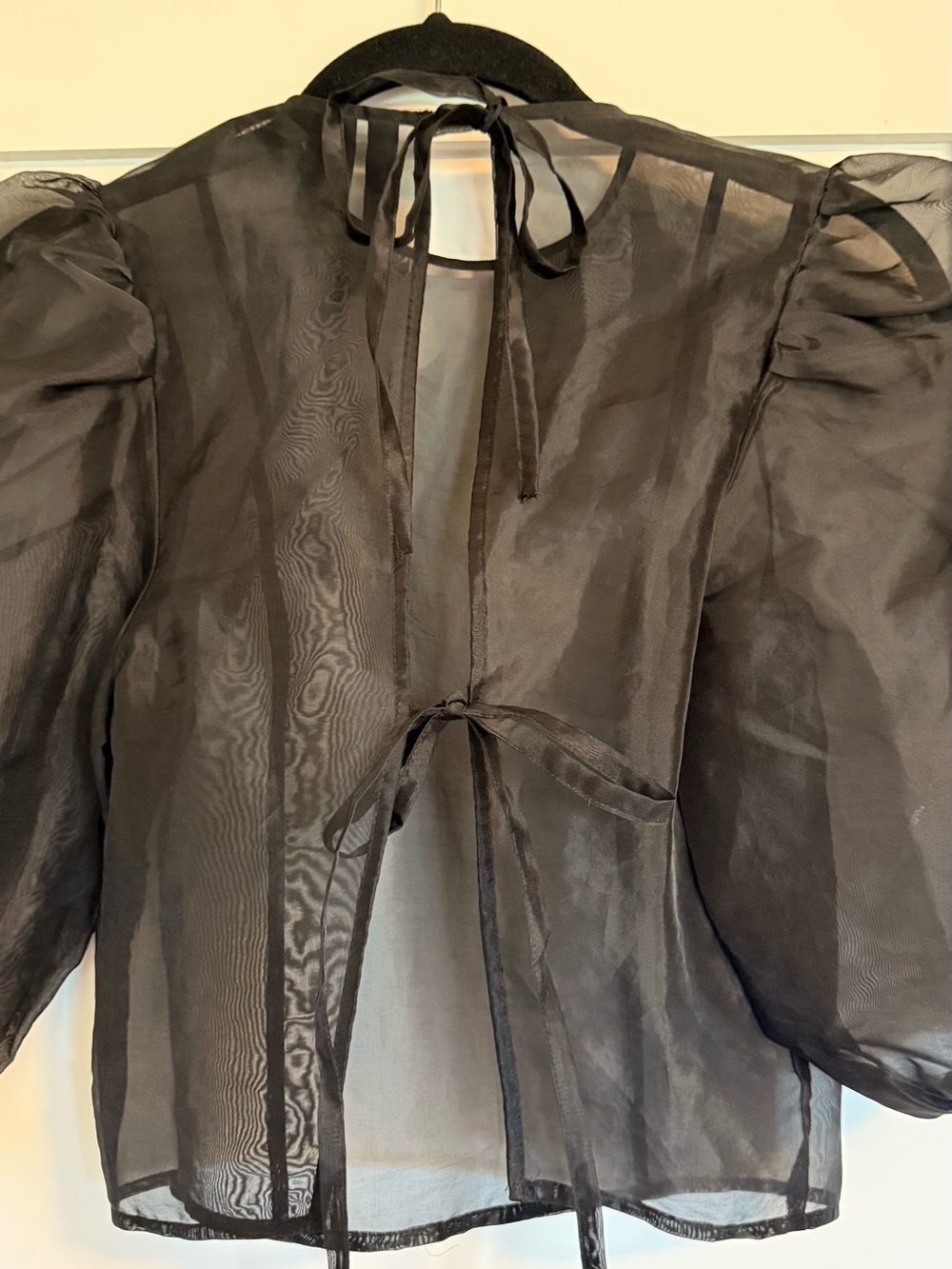 H&M Divided Sheer Organza Tie Back Crop Top - Picture 4 of 7